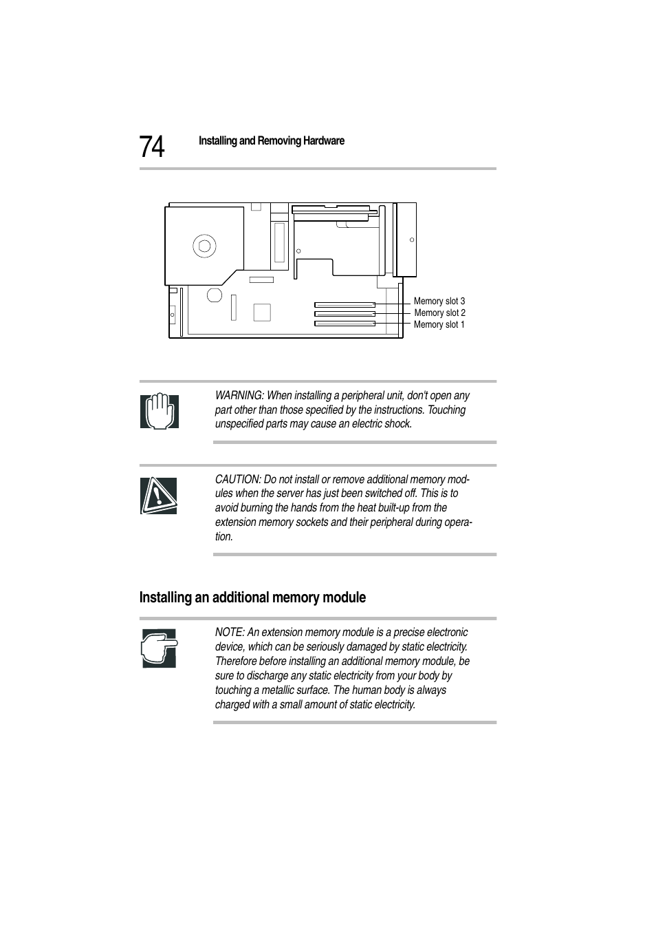 Memory slots, Installing an additional memory module | Toshiba Magnia Z300 User Manual | Page 96 / 272