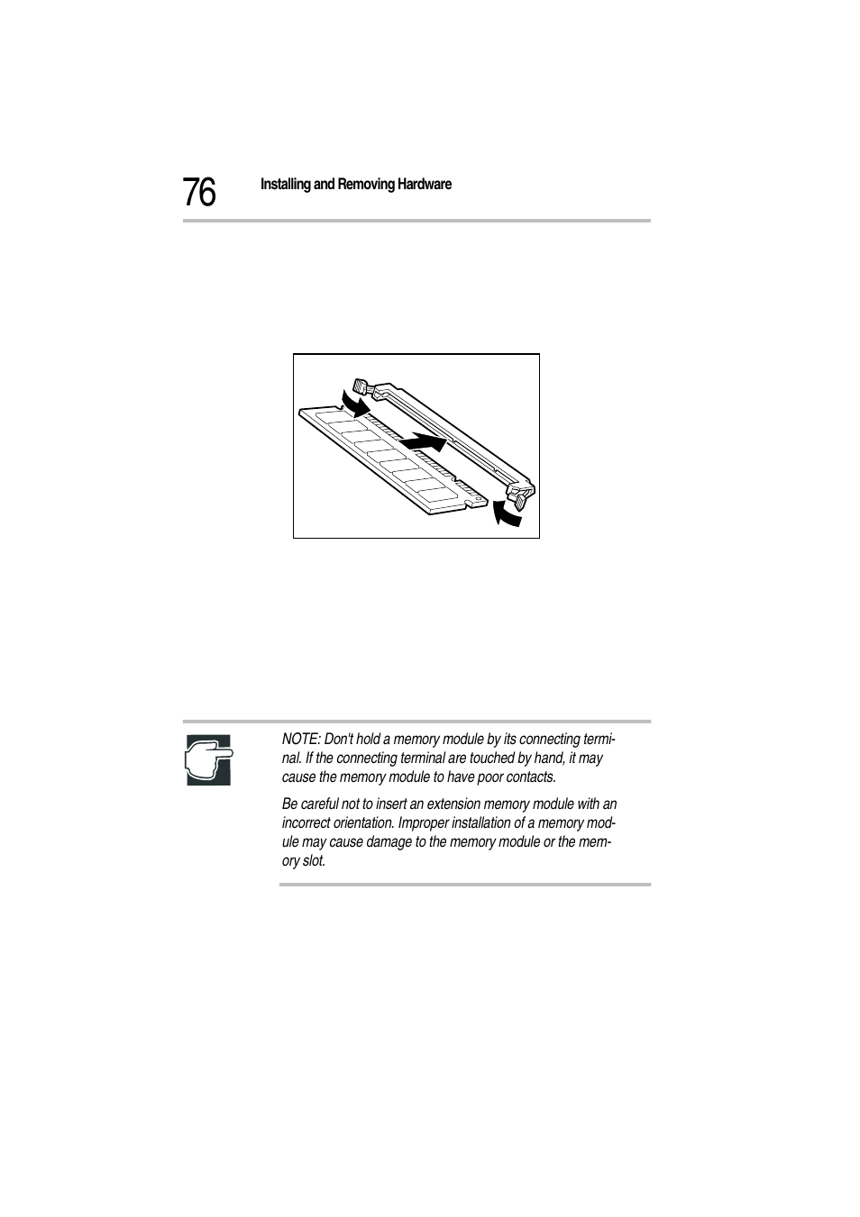 Installing a memory module, 7 install the power supply unit, 8 attach the server panels and outer covers | Toshiba Magnia Z300 User Manual | Page 98 / 272