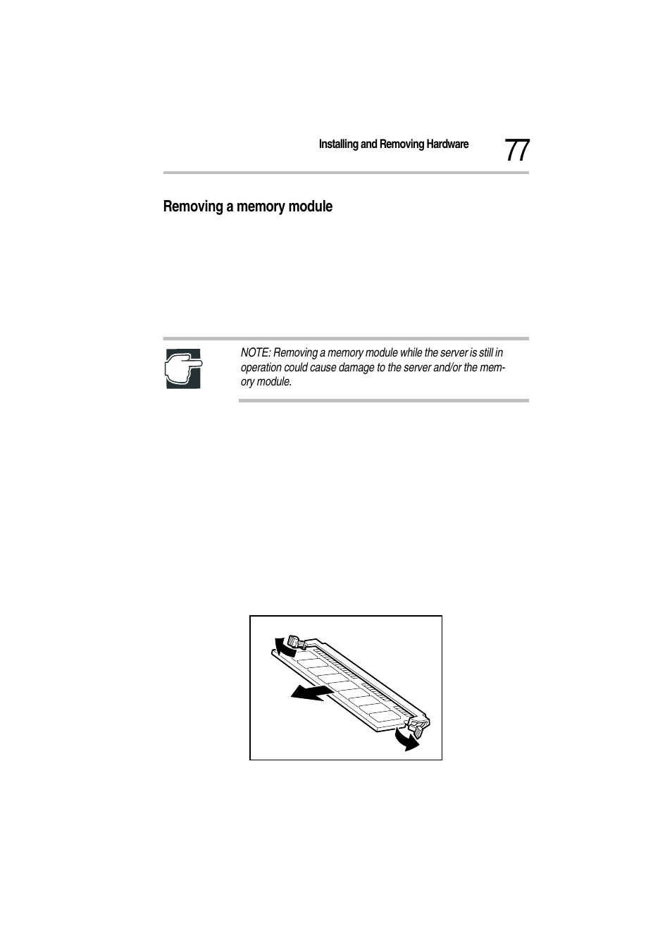 Removing a memory module, 2 unplug the power cable from the ac outlet, 4 remove the power supply unit | Toshiba Magnia Z300 User Manual | Page 99 / 272