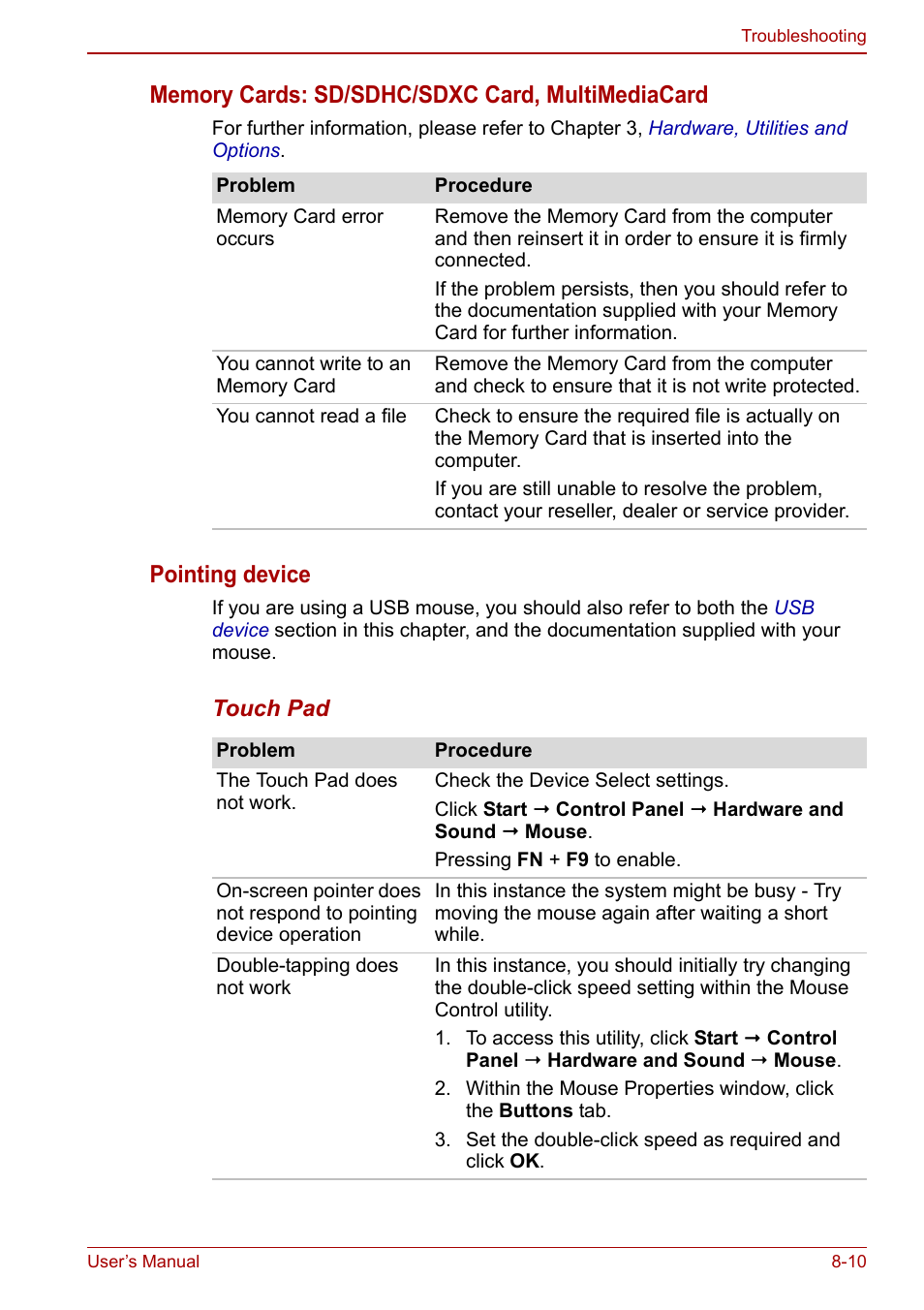 Pointing device | Toshiba Satellite Pro C660D User Manual | Page 120 / 153