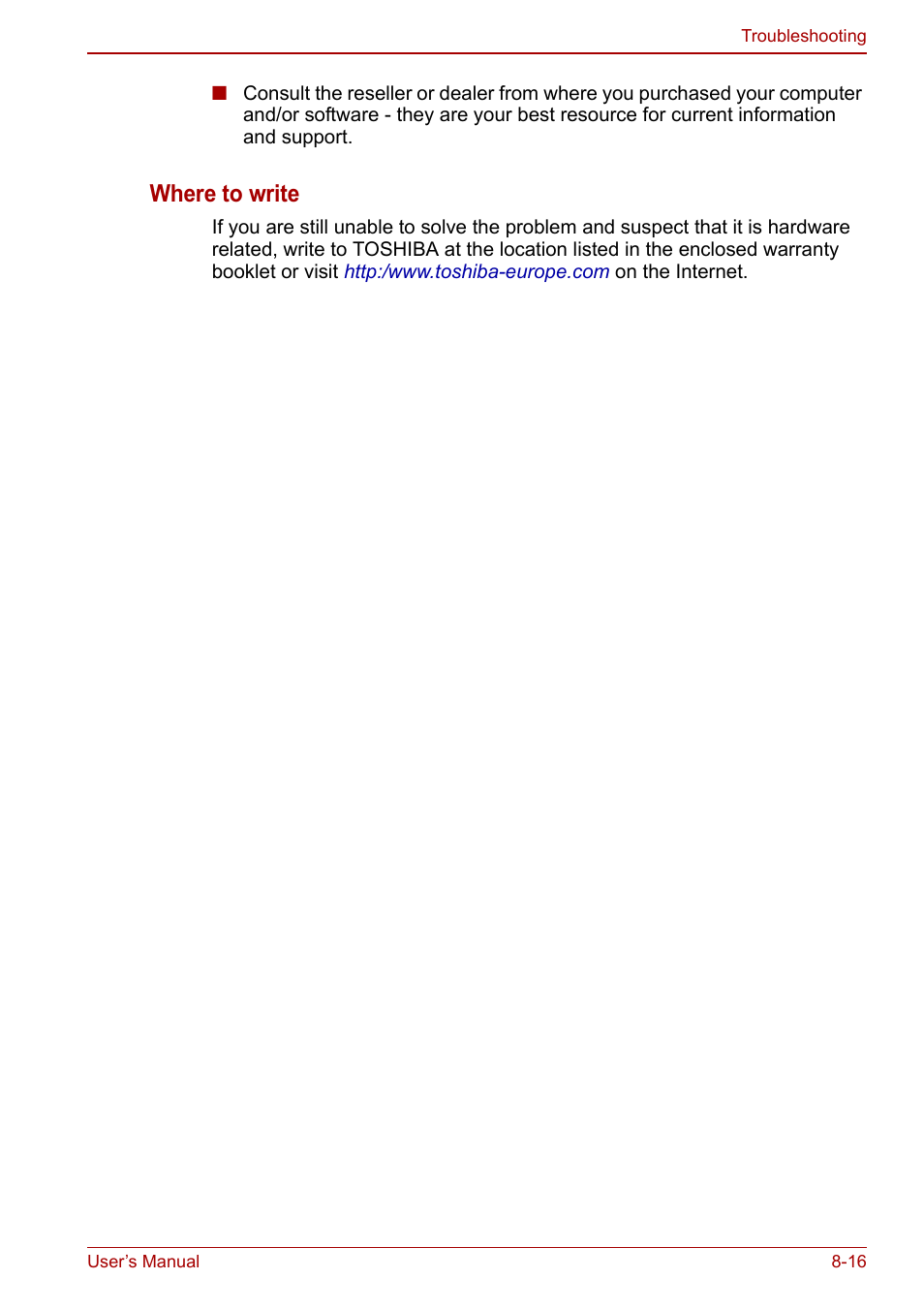 Where to write | Toshiba Satellite Pro C660D User Manual | Page 126 / 153