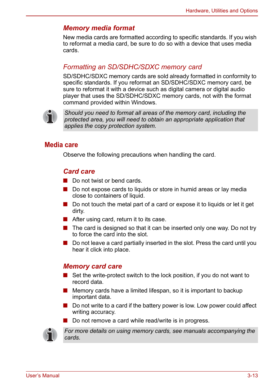 Media care | Toshiba Satellite Pro C660D User Manual | Page 57 / 153