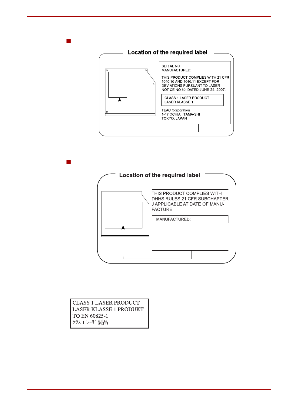 Precautions, Teac, Hitachi-lg data storage, inc | Toshiba Satellite C640 User Manual | Page 12 / 161