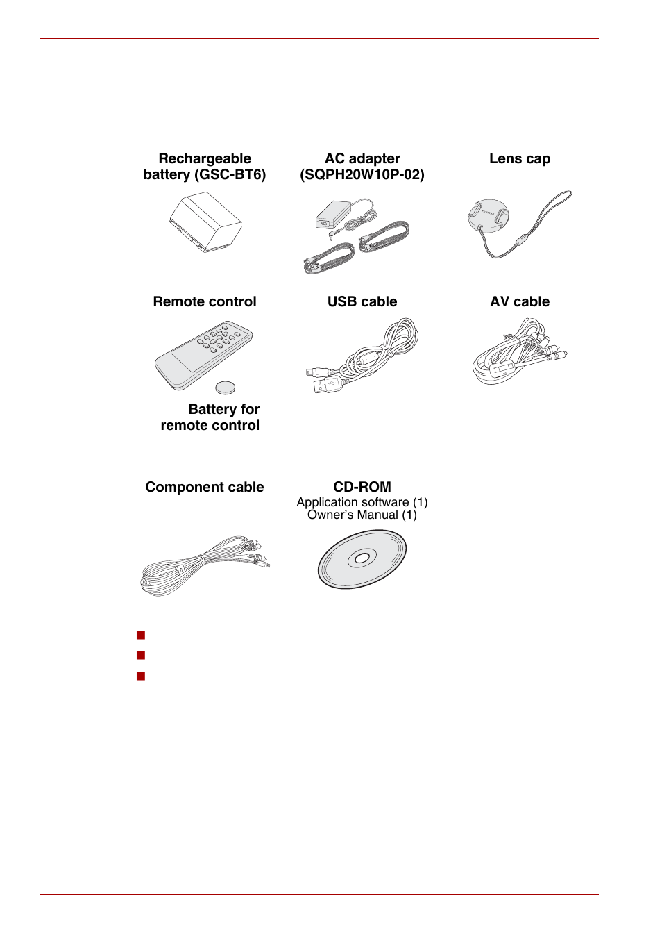 Check the components | Toshiba Gigashot K Series User Manual | Page 10 / 162