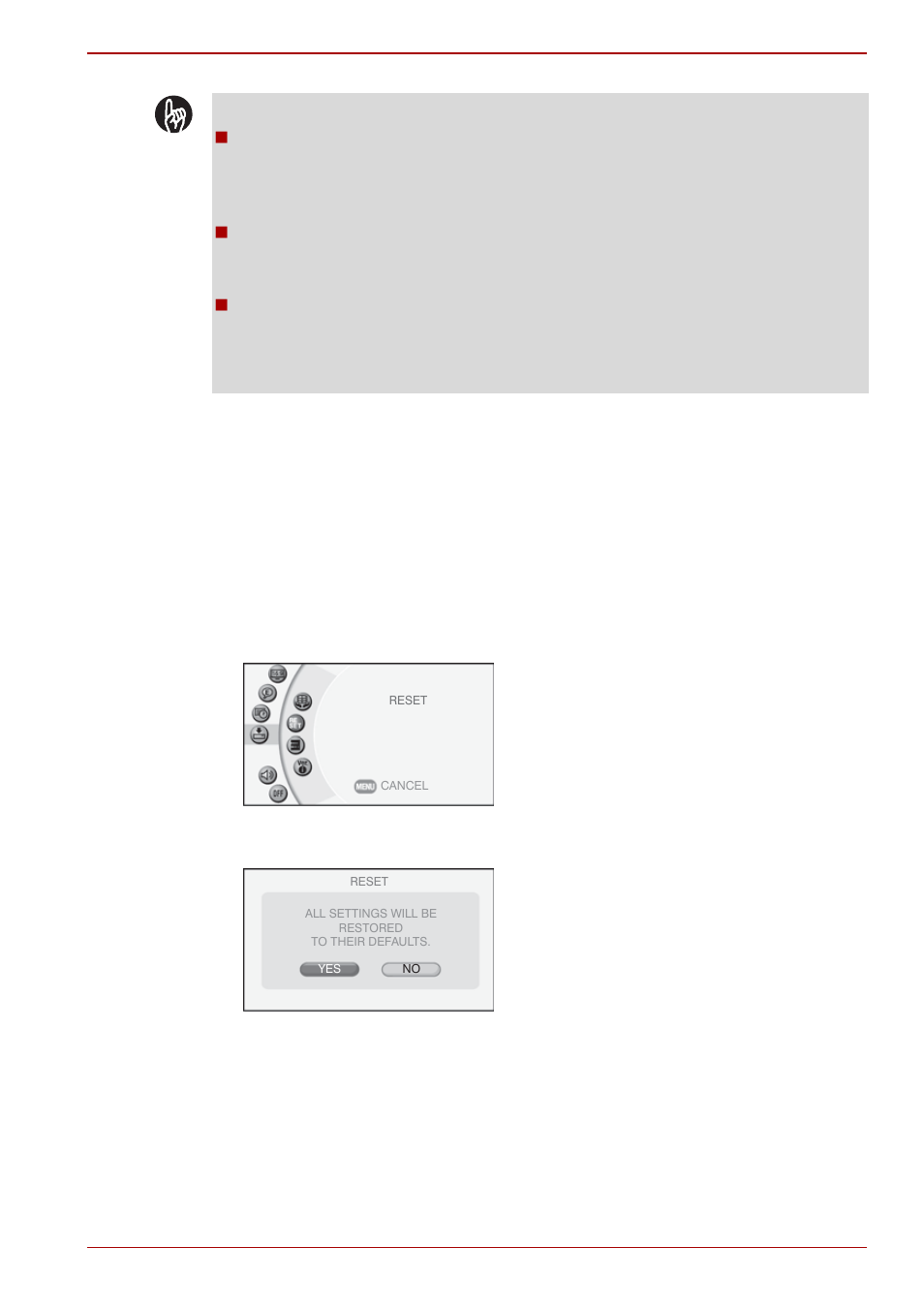 Resetting the system | Toshiba Gigashot K Series User Manual | Page 125 / 162