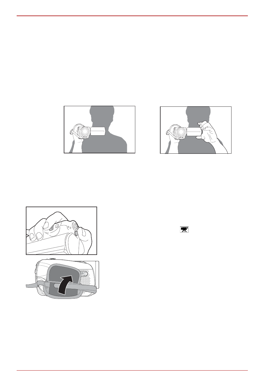 Before you shoot, Holding the camera, Adjusting the grip belt | Toshiba Gigashot K Series User Manual | Page 44 / 162
