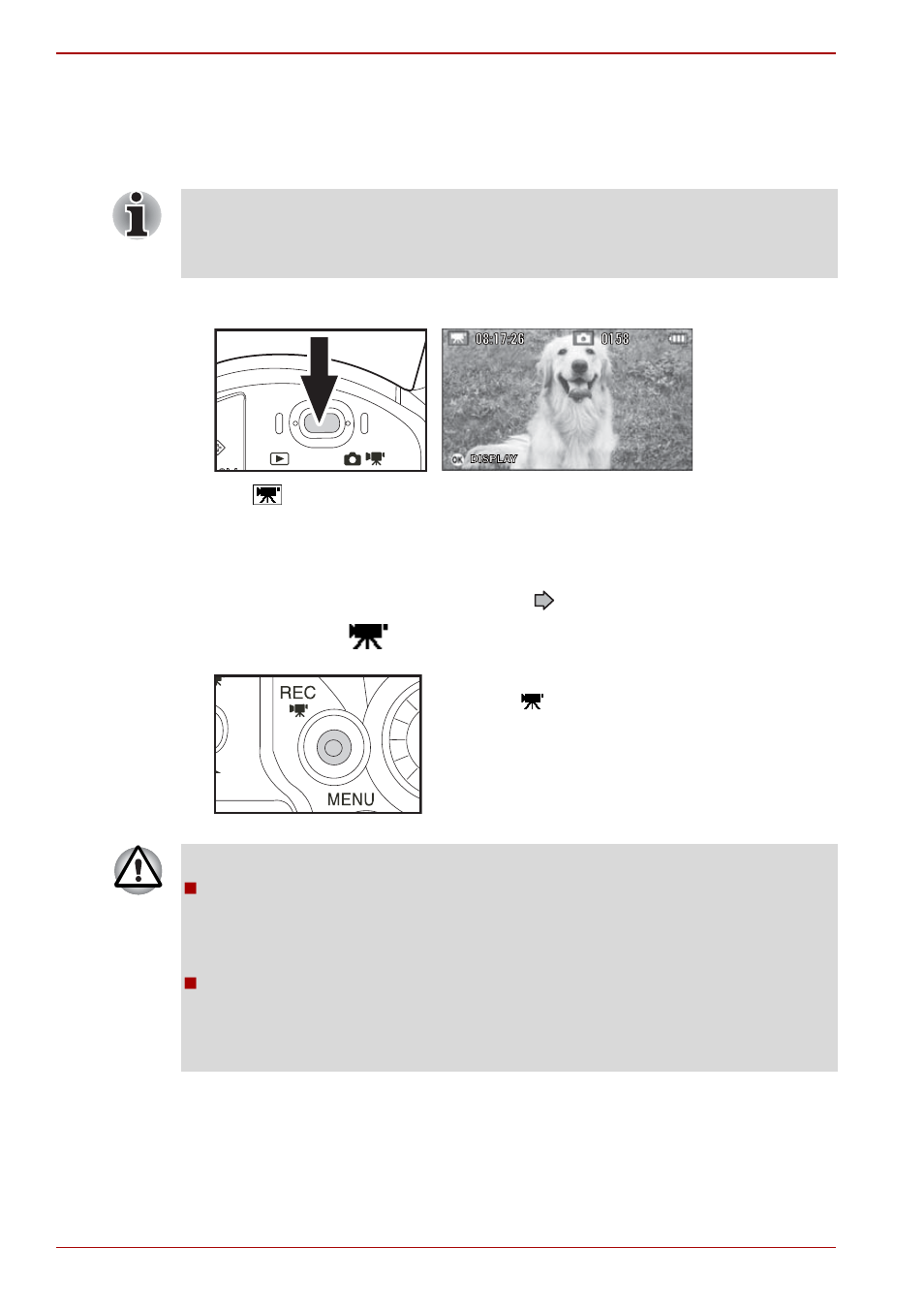 Shooting video | Toshiba Gigashot K Series User Manual | Page 46 / 162
