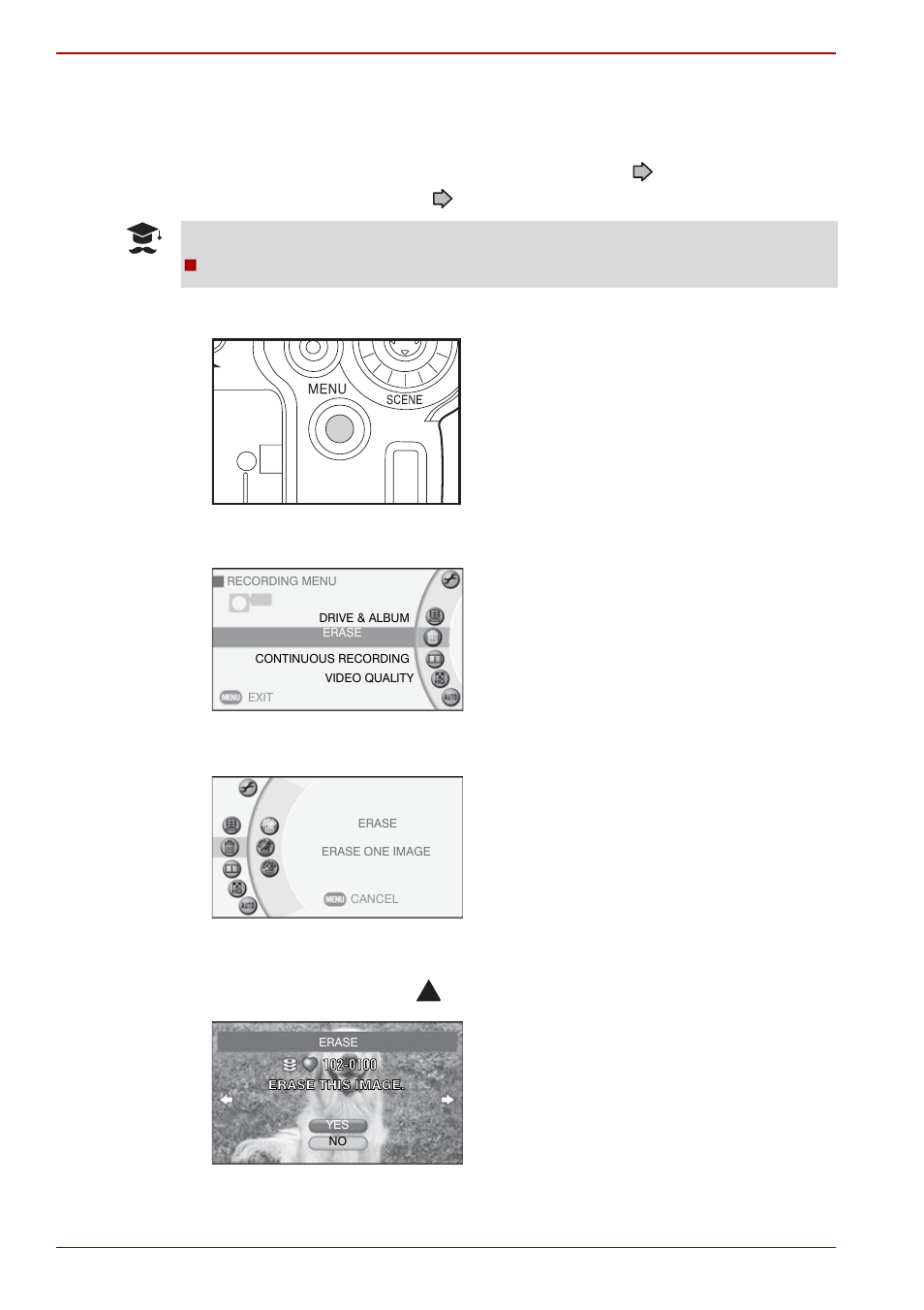 Erasing images (erase one image) | Toshiba Gigashot K Series User Manual | Page 56 / 162