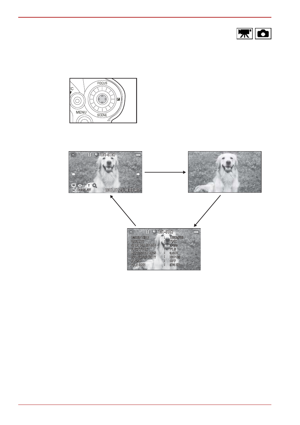 Switching the playback display | Toshiba Gigashot K Series User Manual | Page 94 / 162