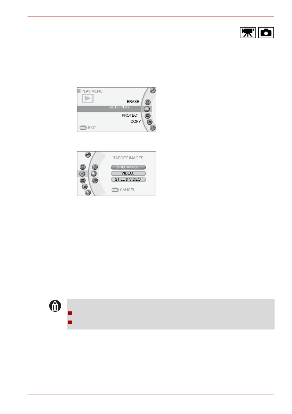 Setting up and running auto play, Setting up auto play | Toshiba Gigashot K Series User Manual | Page 97 / 162