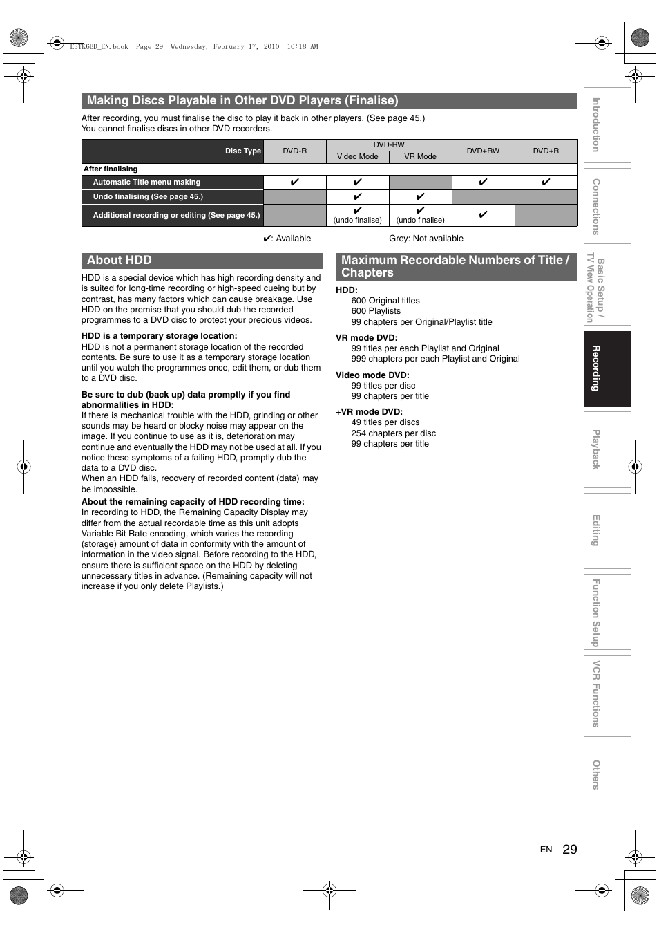 Toshiba RDXV60 User Manual | Page 29 / 84