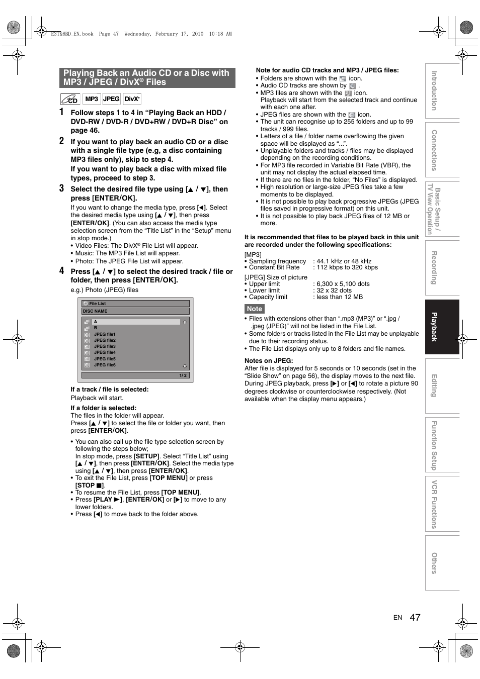 Files | Toshiba RDXV60 User Manual | Page 47 / 84