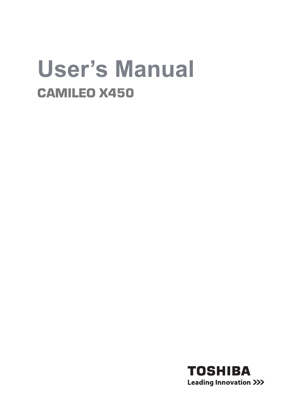 Toshiba Camileo X450 User Manual | 47 pages