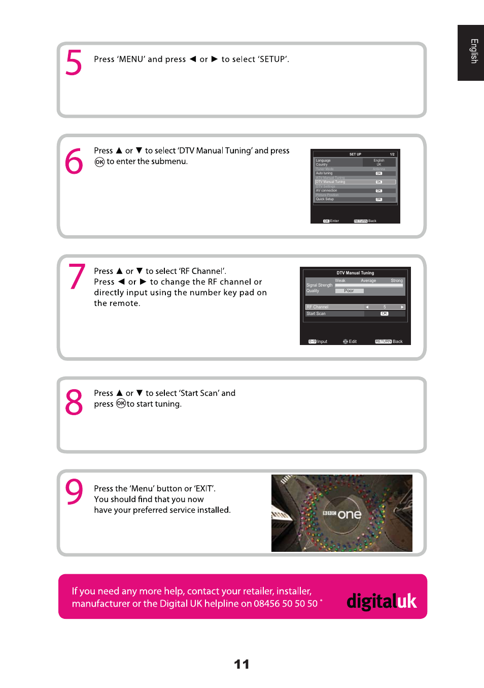 English | Toshiba HL933 User Manual | Page 11 / 72