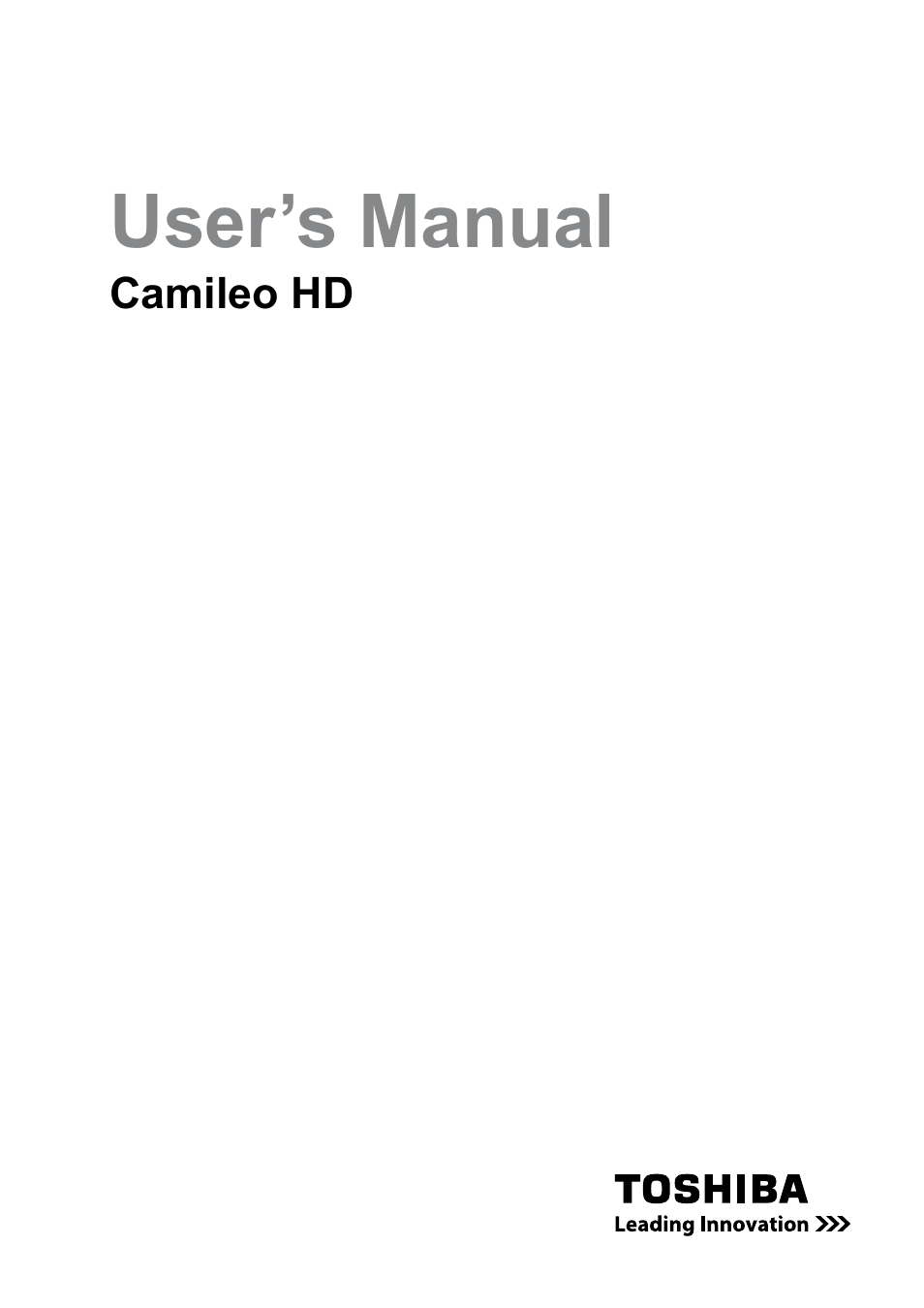 Toshiba Camileo HD User Manual | 73 pages