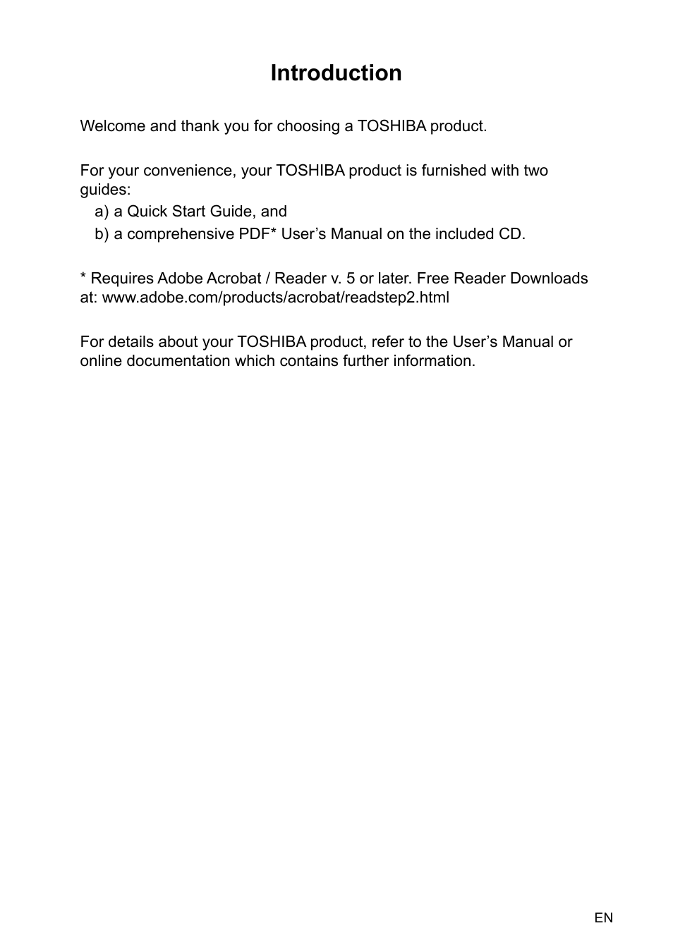 Introduction | Toshiba Camileo HD User Manual | Page 2 / 73