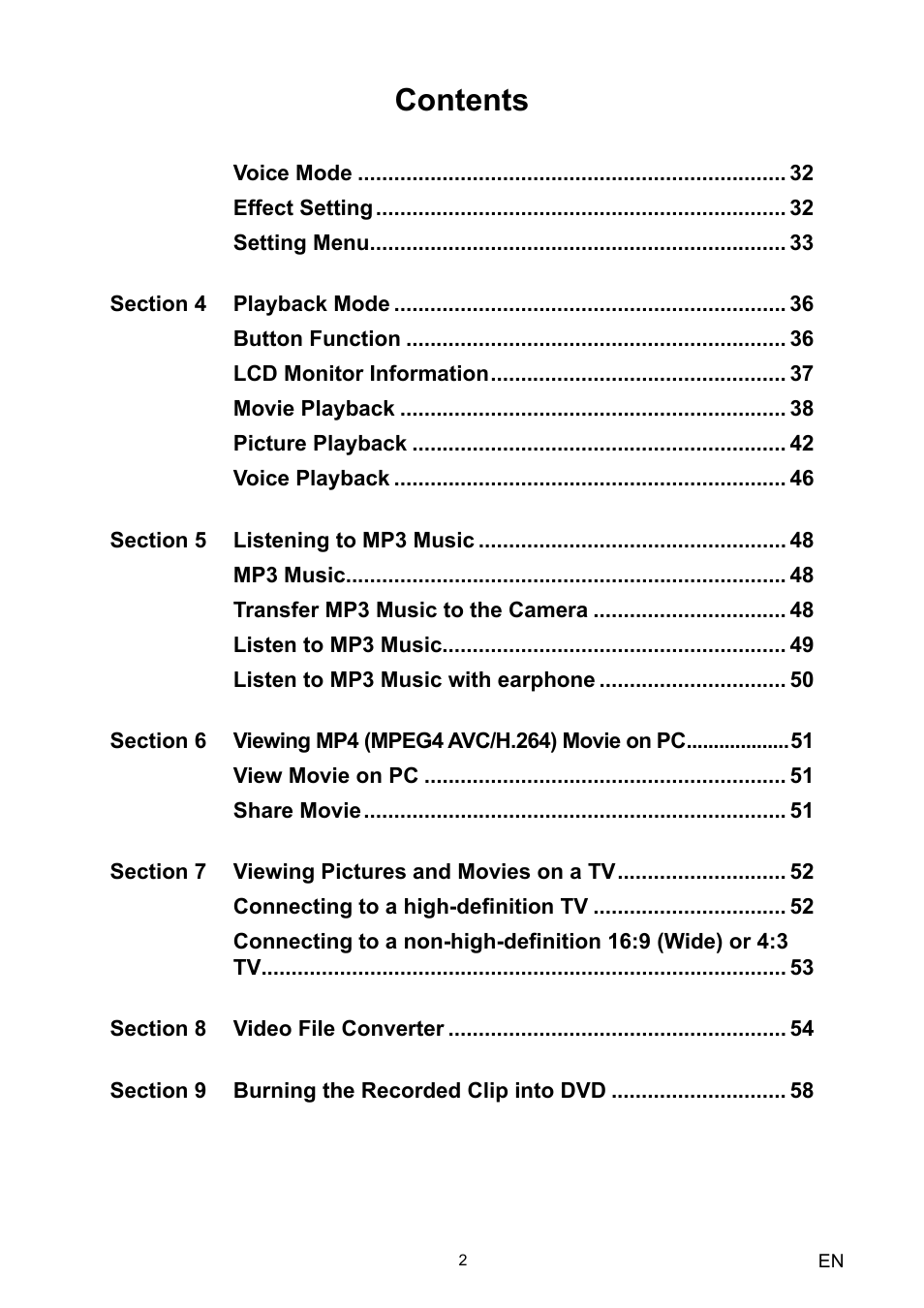 Toshiba Camileo HD User Manual | Page 4 / 73