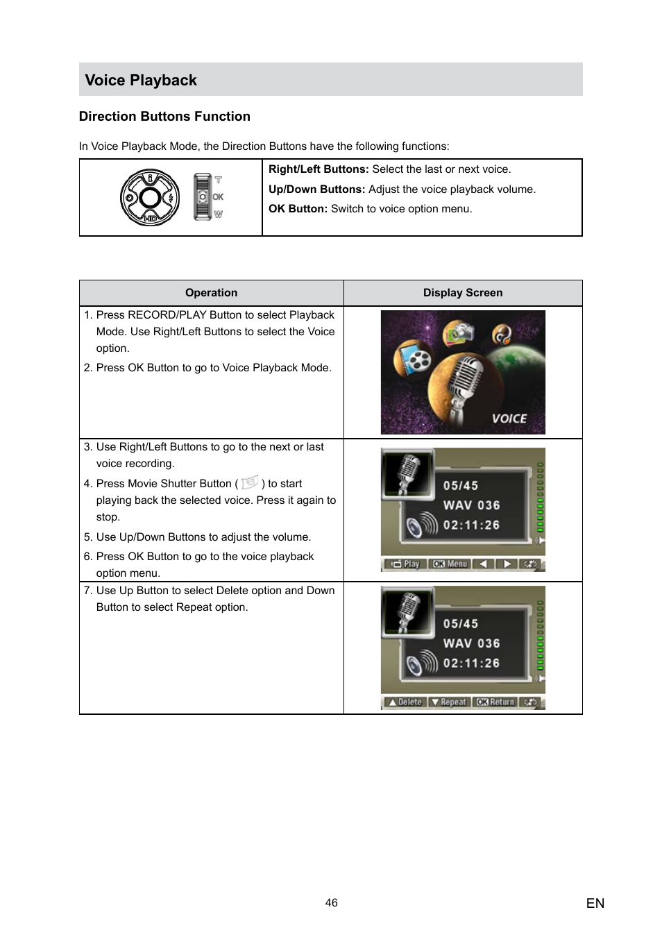 Voice playback | Toshiba Camileo HD User Manual | Page 48 / 73