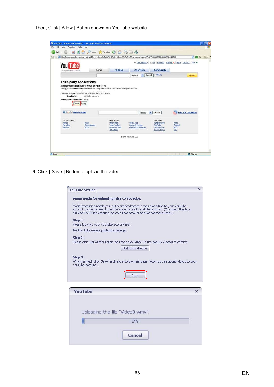 Toshiba Camileo HD User Manual | Page 65 / 73