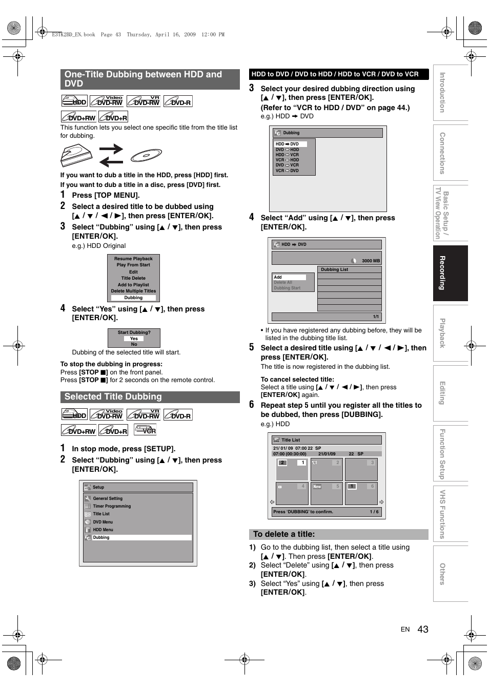 Toshiba RDXV59 User Manual | Page 43 / 84