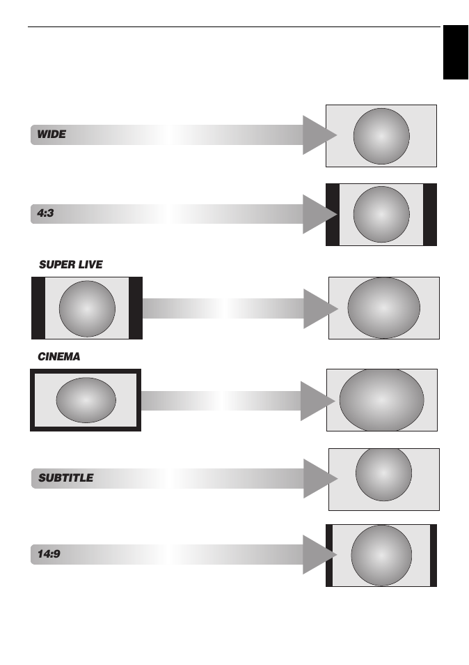 Widescreen viewing, Subtitle, Super live | Cinema, Wide | Toshiba W4333 User Manual | Page 27 / 90