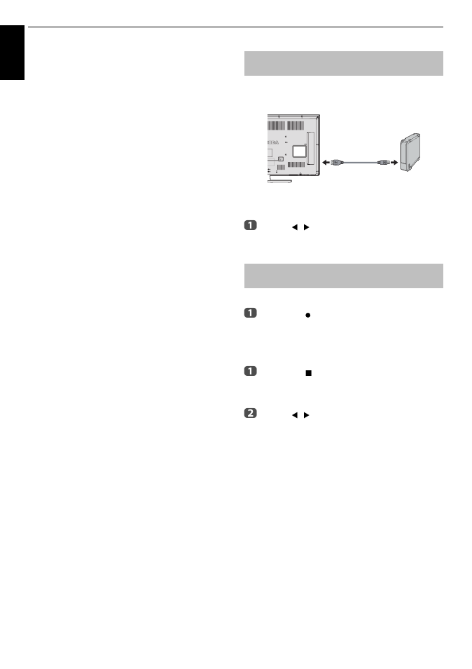 Usb hdd record function, Setting up the usb hdd for recording, To record dtv programmes (one touch recording) | Recording) | Toshiba W4333 User Manual | Page 42 / 90