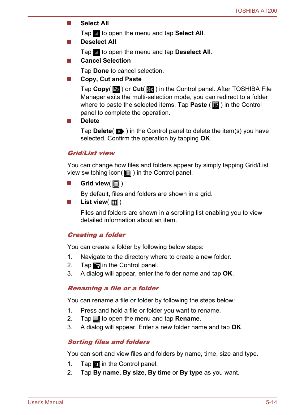 Toshiba AT200 User Manual | Page 46 / 88