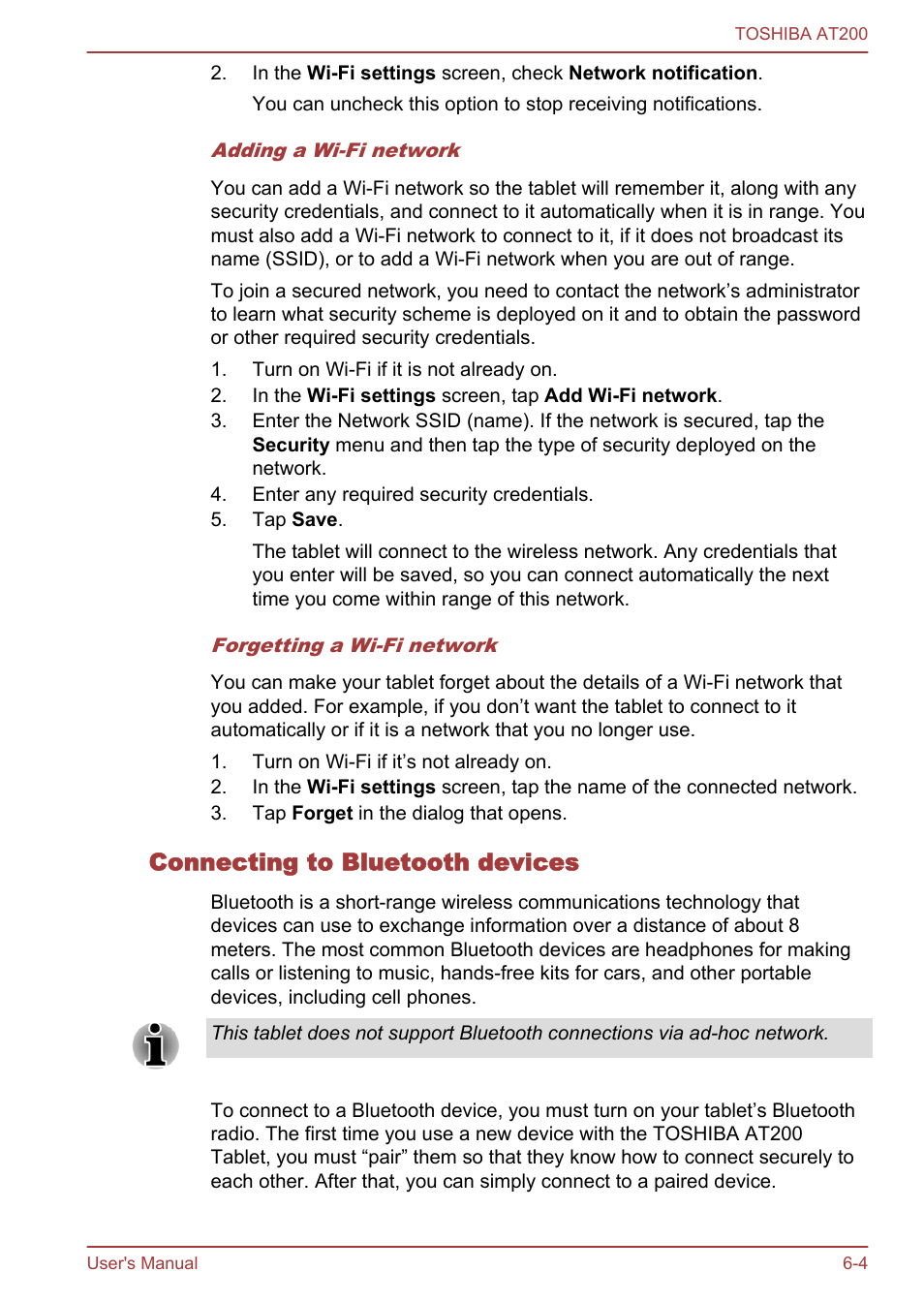 Connecting to bluetooth devices | Toshiba AT200 User Manual | Page 51 / 88