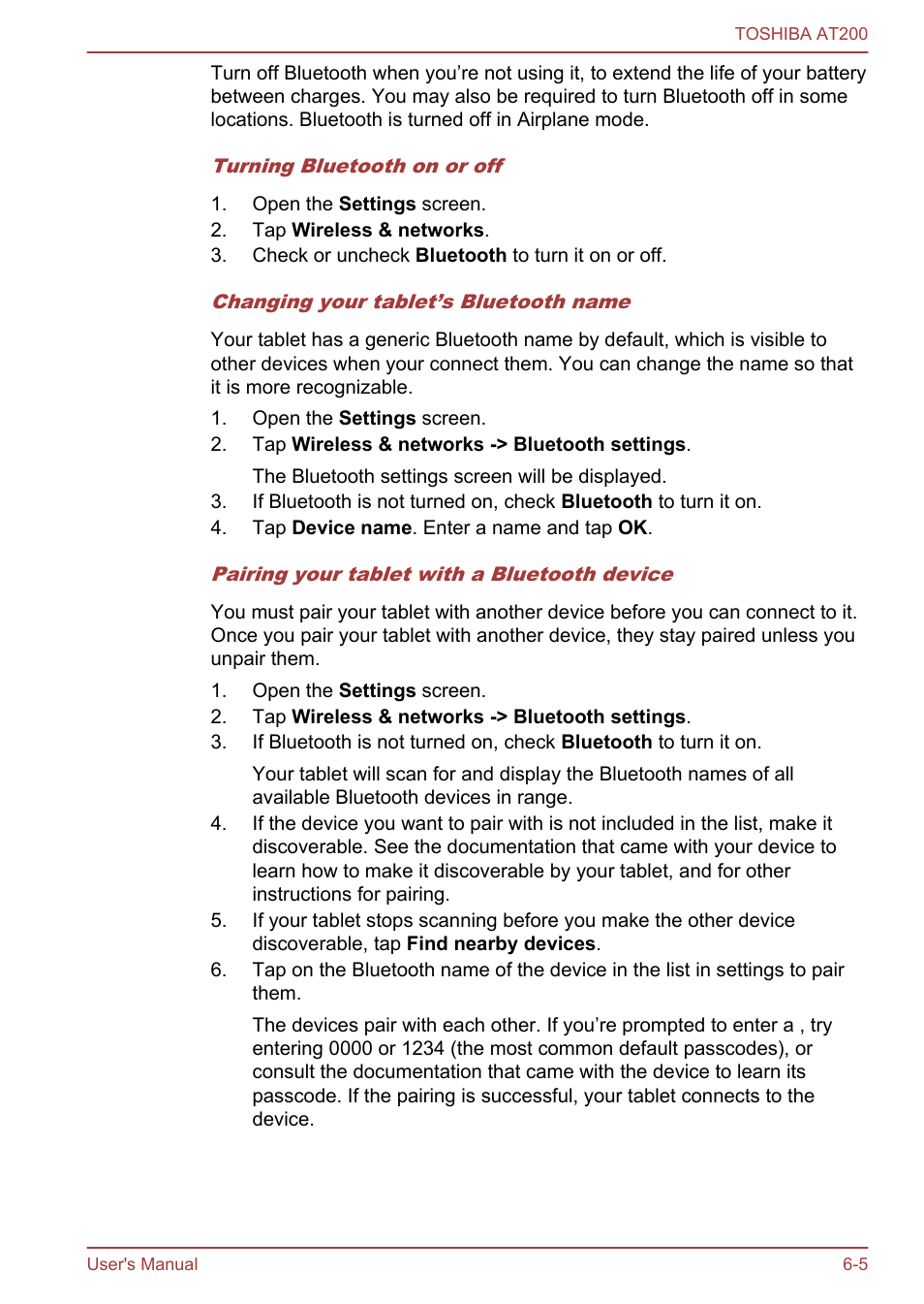 Toshiba AT200 User Manual | Page 52 / 88