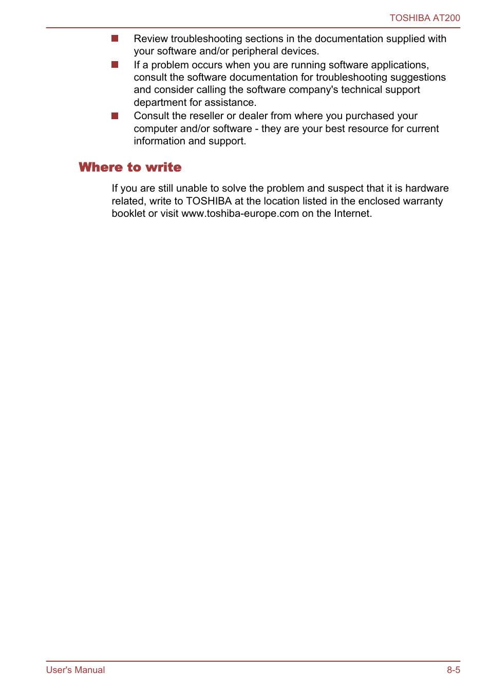 Where to write | Toshiba AT200 User Manual | Page 71 / 88