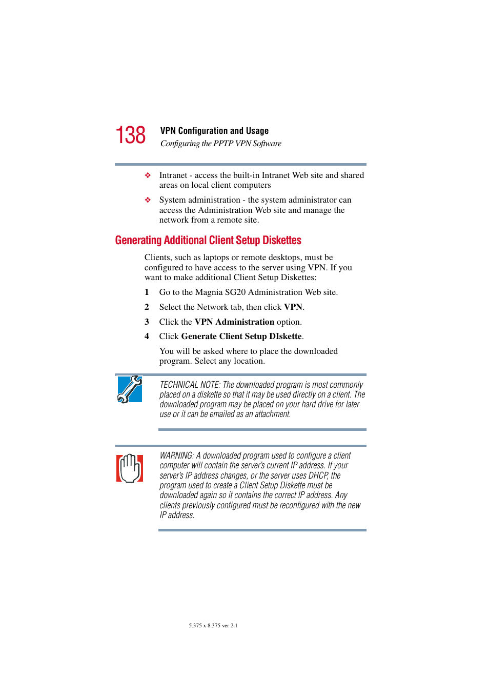 Generating additional client setup diskettes | Toshiba Tekbright 700P User Manual | Page 135 / 305