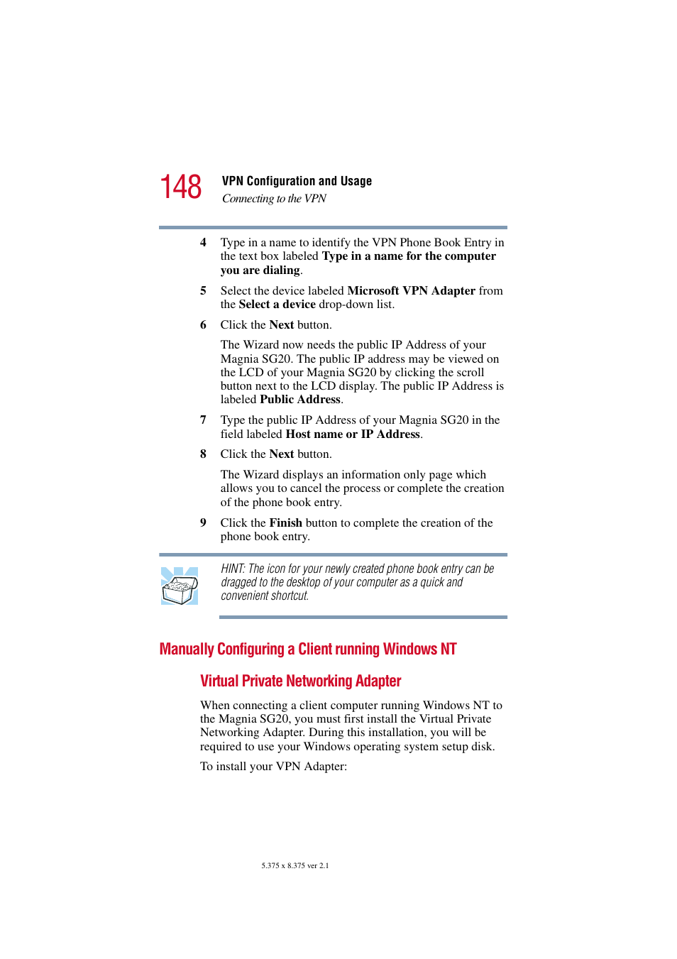 Manually configuring a client running windows nt | Toshiba Tekbright 700P User Manual | Page 145 / 305