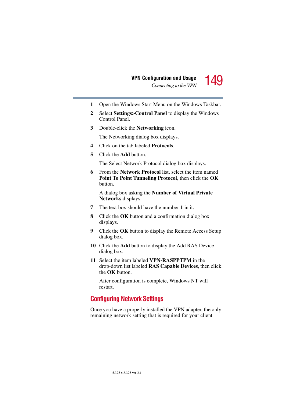 Configuring network settings | Toshiba Tekbright 700P User Manual | Page 146 / 305