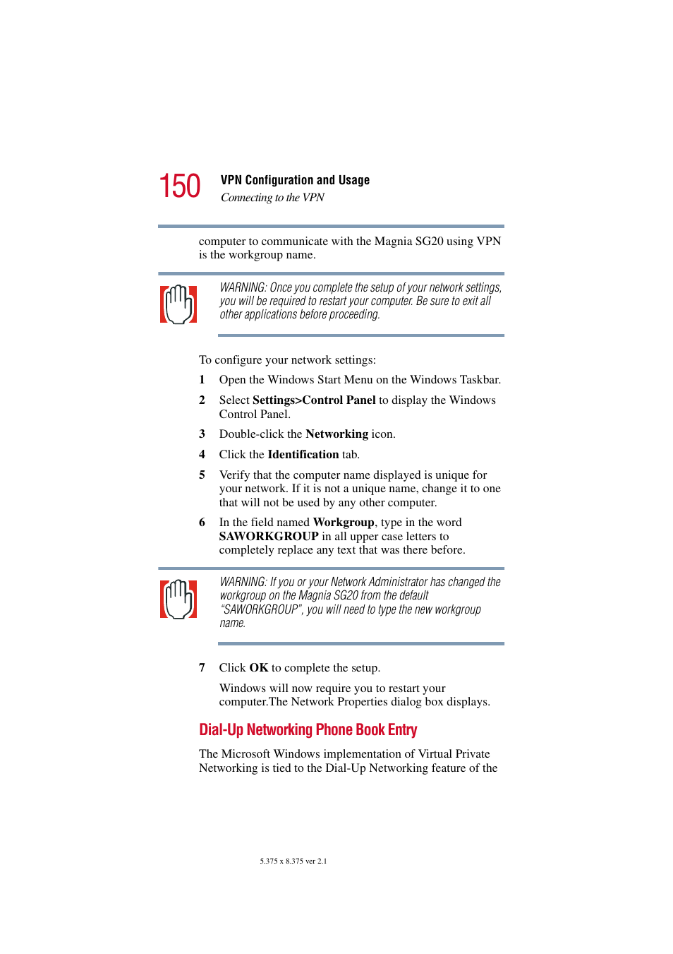 Dial-up networking phone book entry | Toshiba Tekbright 700P User Manual | Page 147 / 305