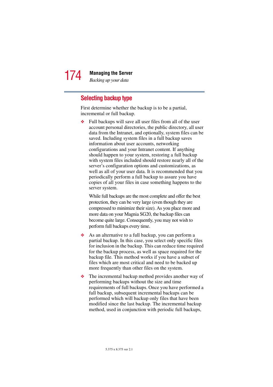 Selecting backup type | Toshiba Tekbright 700P User Manual | Page 170 / 305