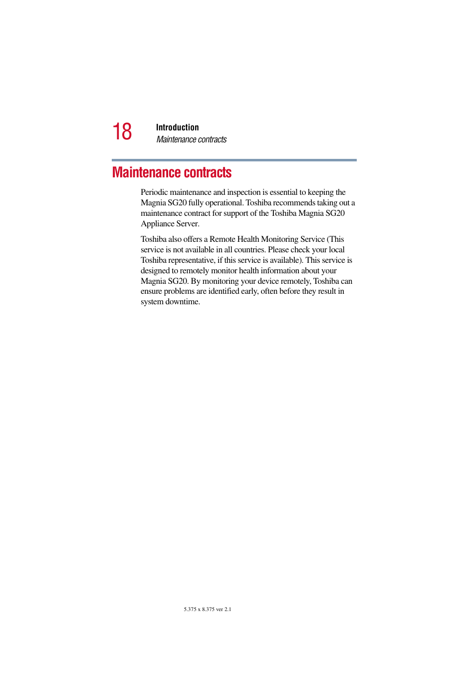 Maintenance contracts | Toshiba Tekbright 700P User Manual | Page 18 / 305