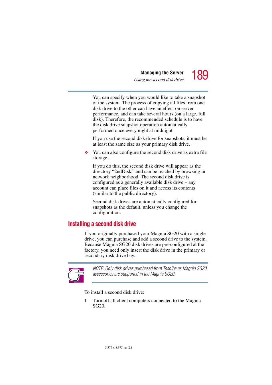 Installing a second disk drive | Toshiba Tekbright 700P User Manual | Page 185 / 305