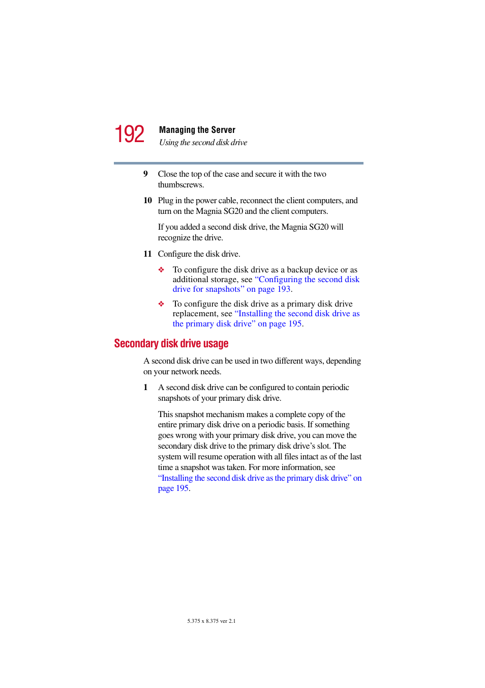 Secondary disk drive usage | Toshiba Tekbright 700P User Manual | Page 188 / 305