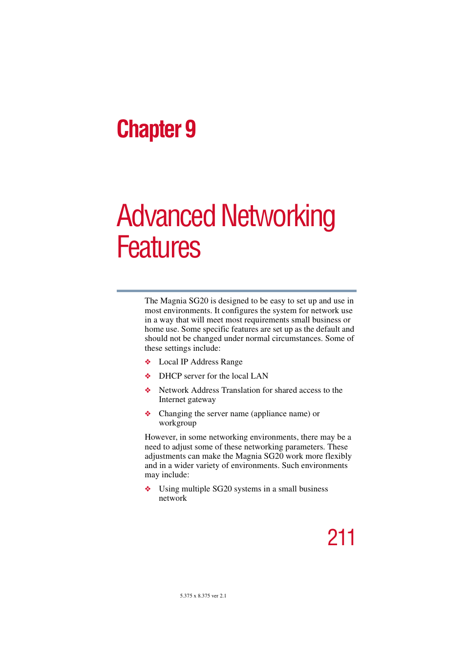 Advanced networking features, Chapter 9: advanced networking features, Chapter 9 | Toshiba Tekbright 700P User Manual | Page 205 / 305