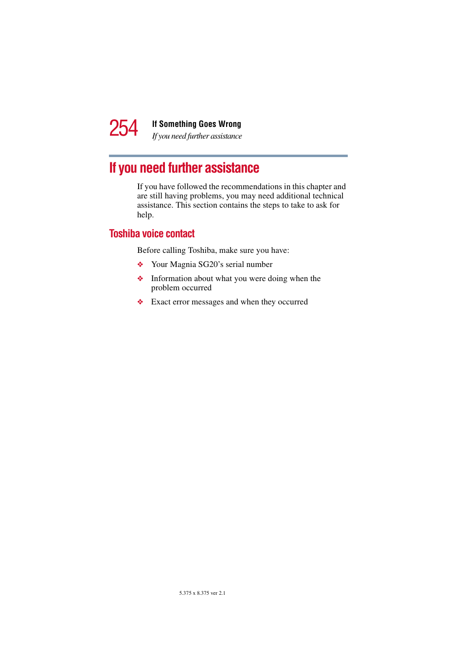 If you need further assistance, Toshiba voice contact | Toshiba Tekbright 700P User Manual | Page 247 / 305