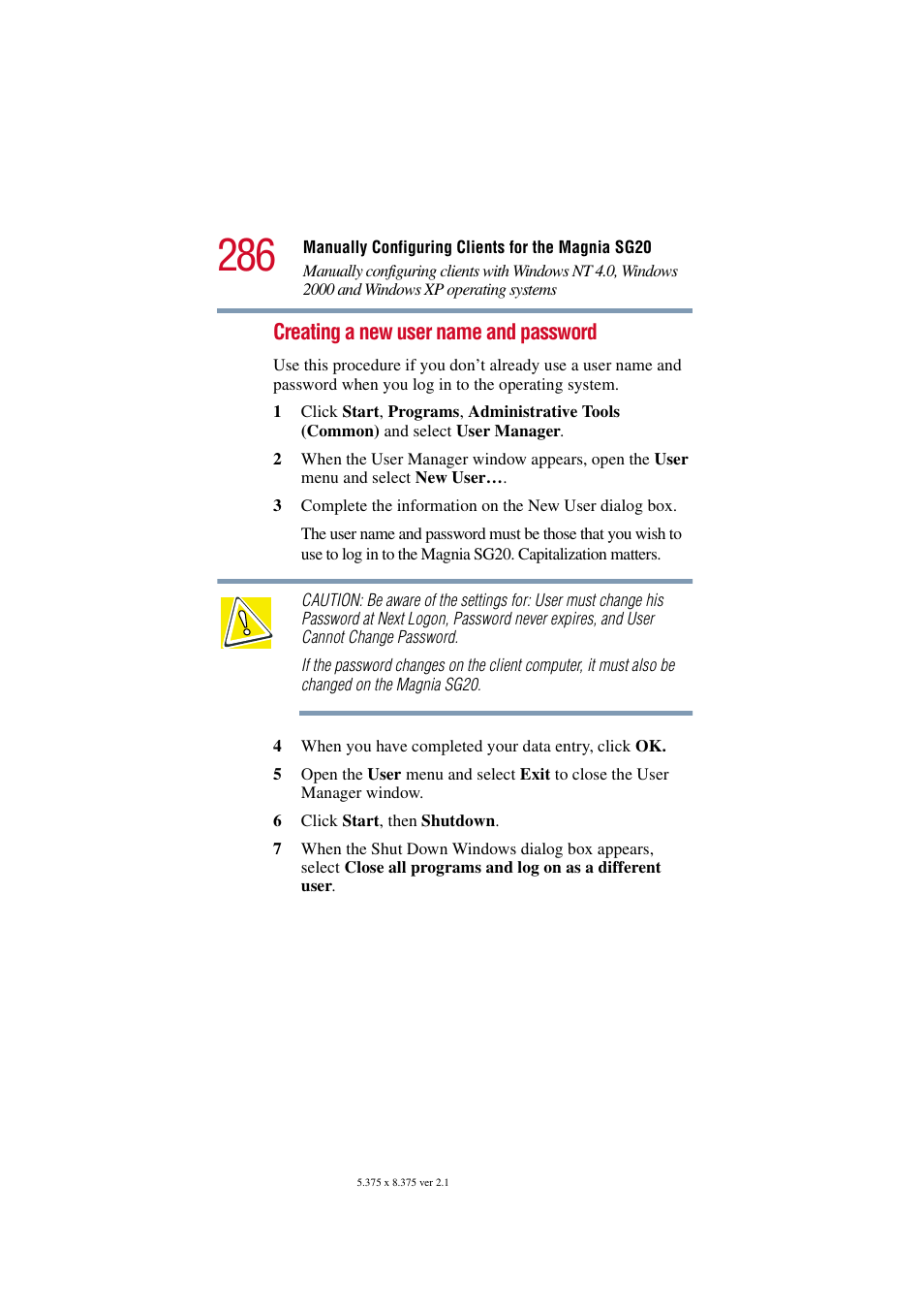 Creating a new user name and password | Toshiba Tekbright 700P User Manual | Page 278 / 305