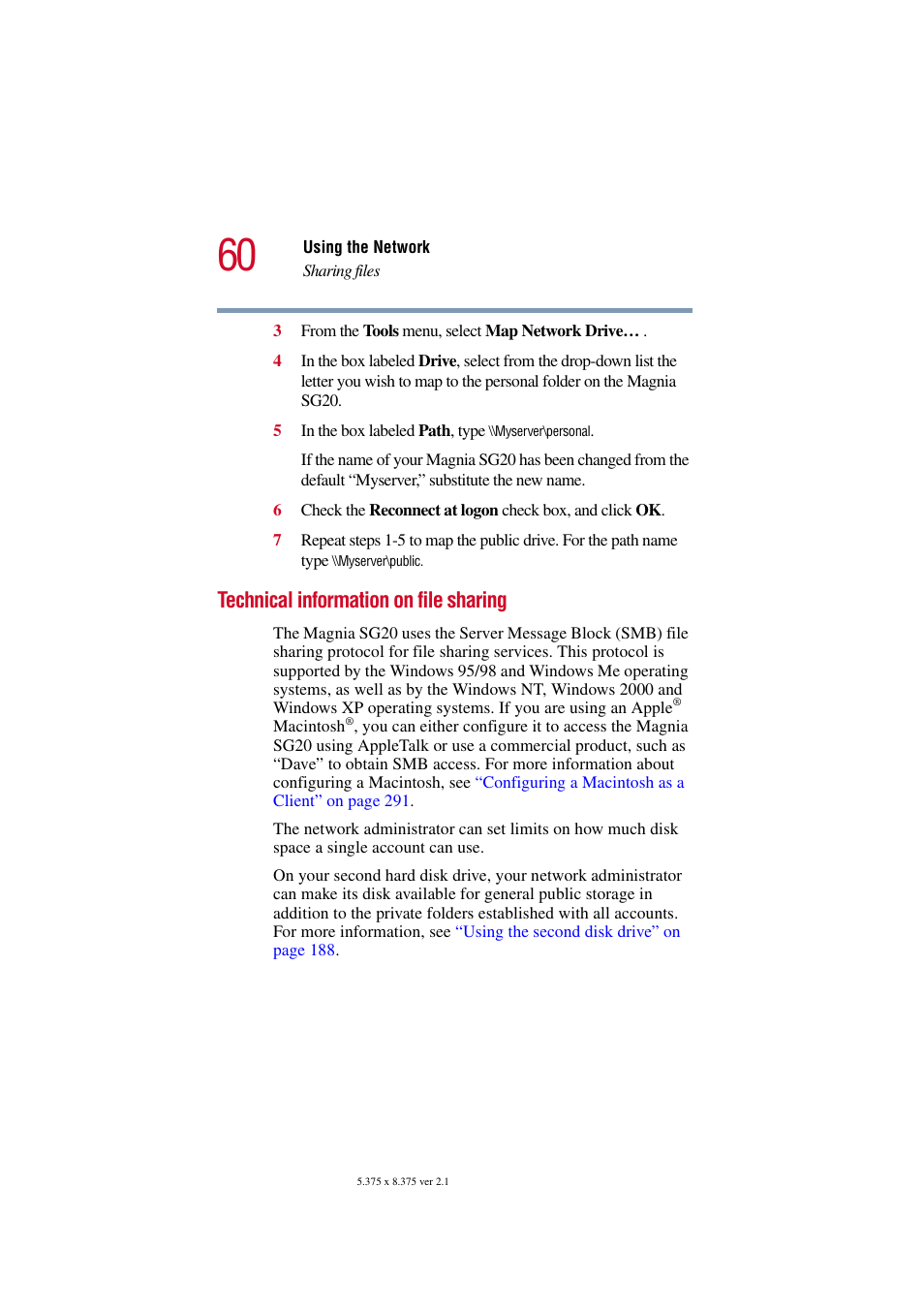 Technical information on file sharing | Toshiba Tekbright 700P User Manual | Page 60 / 305