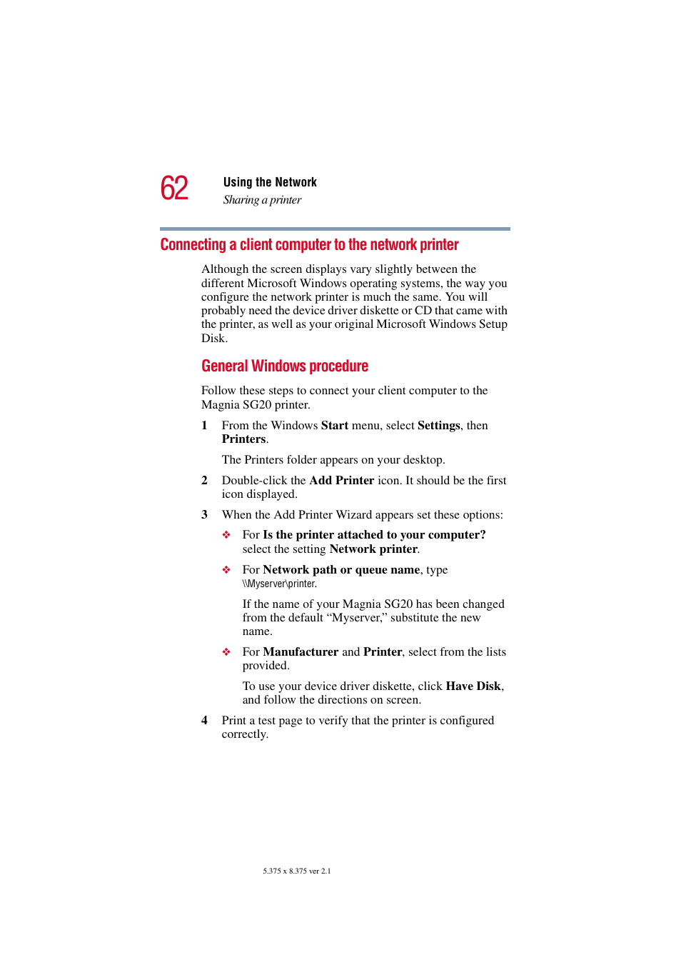 General windows procedure | Toshiba Tekbright 700P User Manual | Page 62 / 305