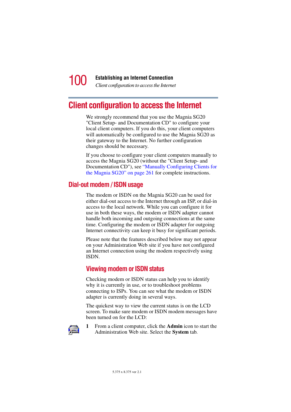 Client configuration to access the internet, Dial-out modem / isdn usage | Toshiba Tekbright 700P User Manual | Page 99 / 305