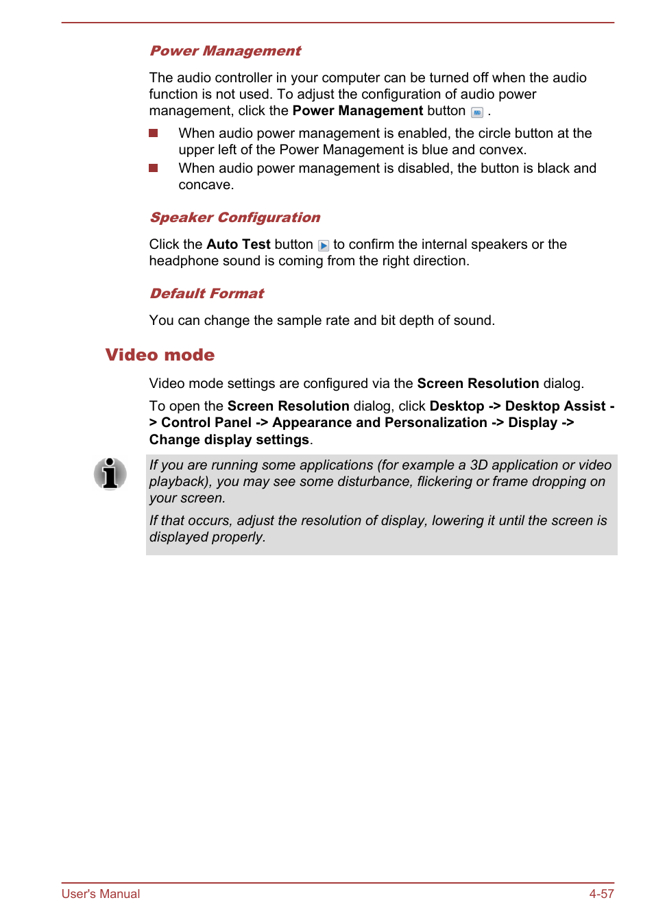 Video mode | Toshiba Tecra W50-A User Manual | Page 110 / 170