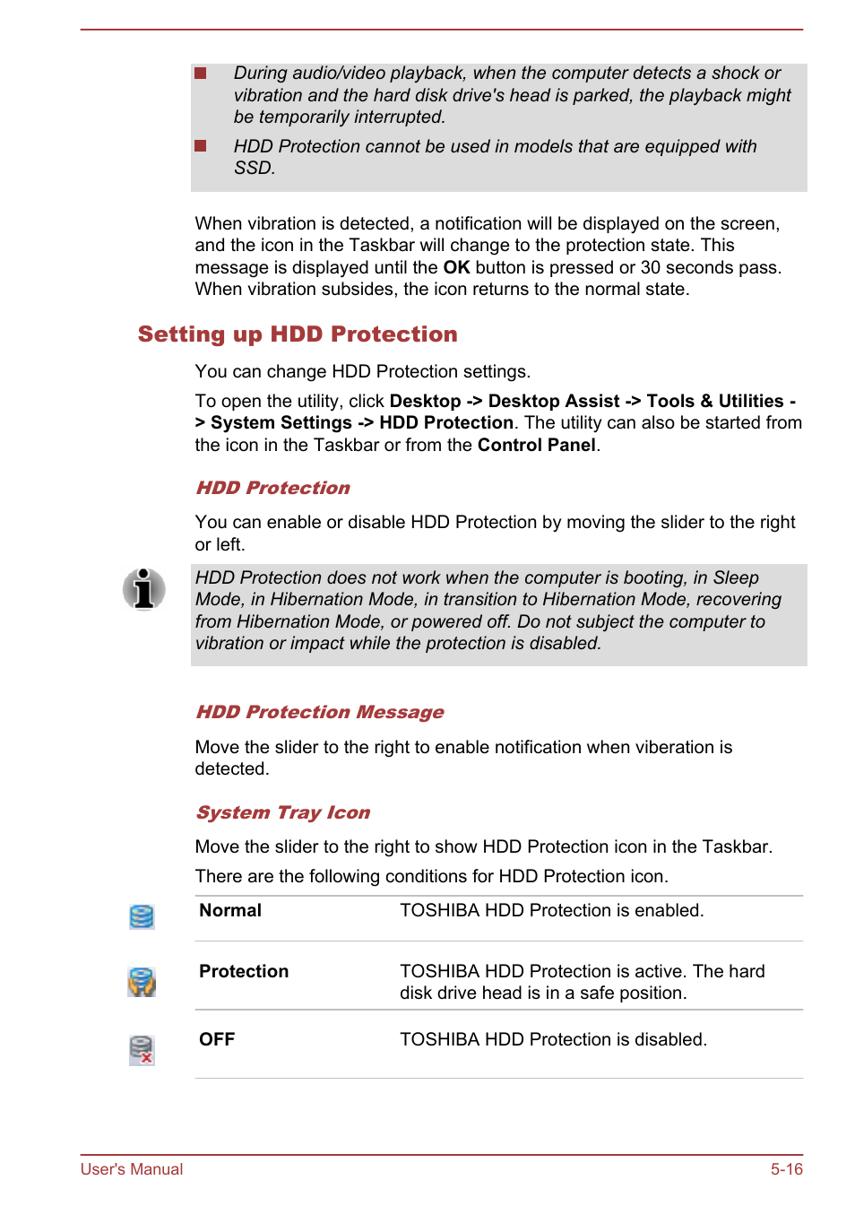 Setting up hdd protection | Toshiba Tecra W50-A User Manual | Page 126 / 170