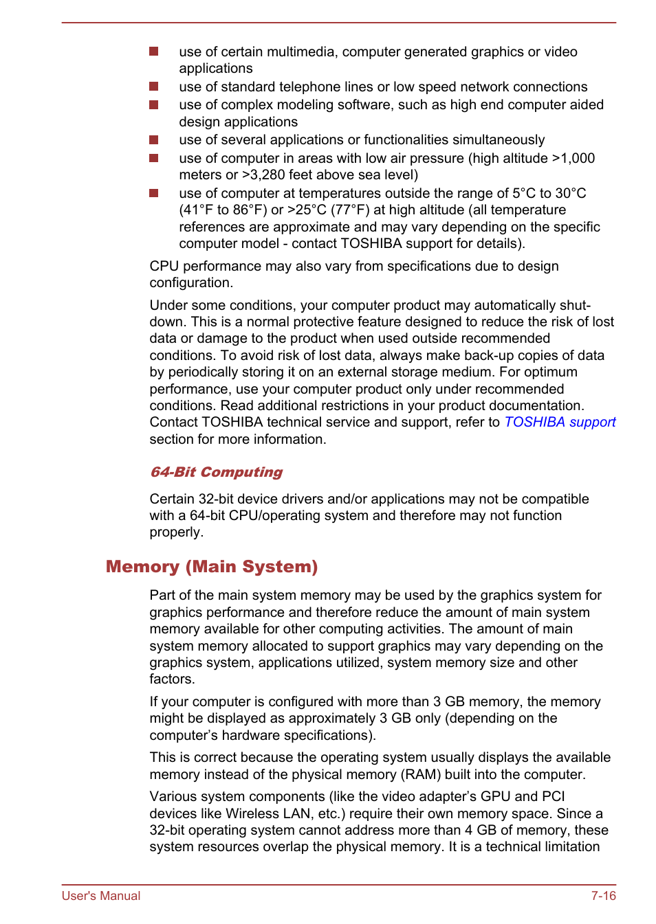 Memory (main system) | Toshiba Tecra W50-A User Manual | Page 163 / 170