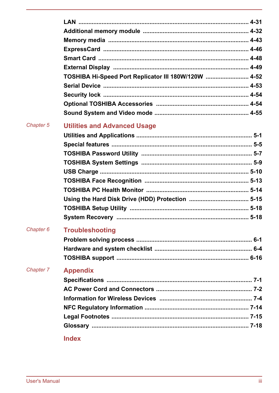 Toshiba Tecra W50-A User Manual | Page 3 / 170