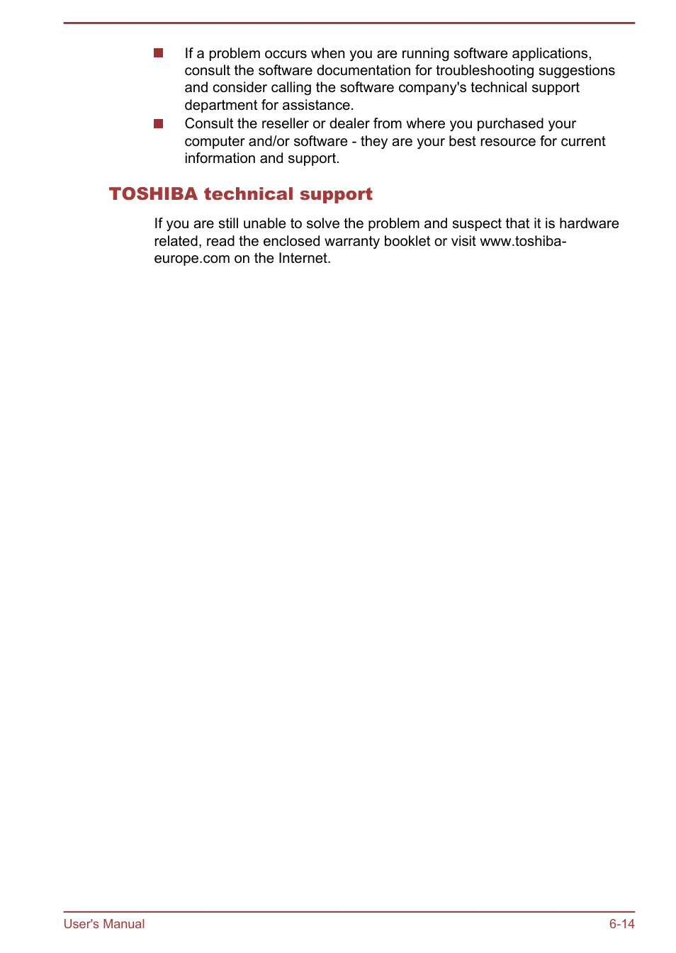 Toshiba technical support | Toshiba LX830 User Manual | Page 116 / 131