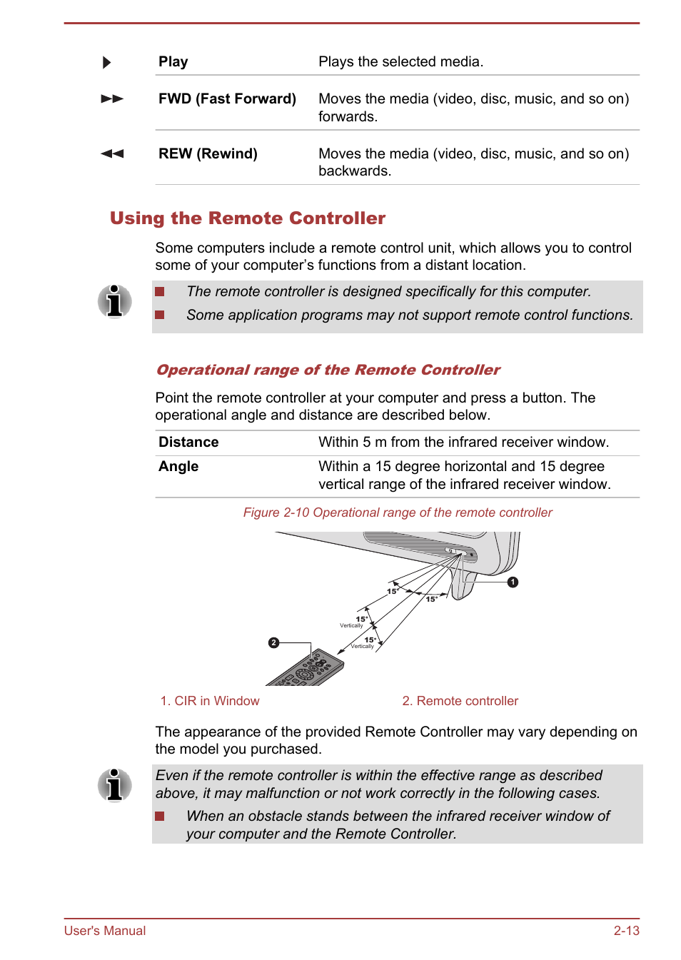 Using the remote controller, Operational range of the remote controller | Toshiba LX830 User Manual | Page 39 / 131